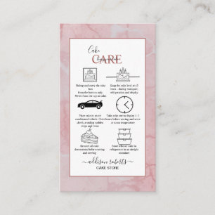 Pink Aesthetic Cake Care Business Card