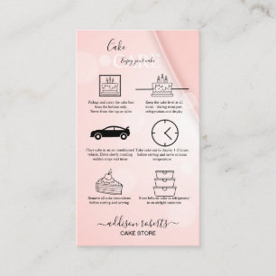 Pink Aesthetic Cake Care Business Card