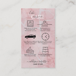 Pink Aesthetic Cake Care Business Card