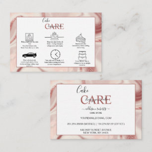 Pink Aesthetic Cake Care Square Business Card