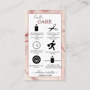 Pink Aesthetic Candle Care  Business Card