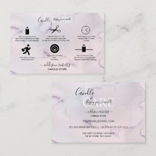 Pink Aesthetic Candle Care Square Business Card