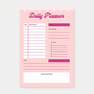 Pink Aesthetic Daily Planner Post-it® Notepad