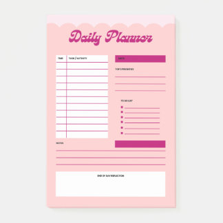 Pink Aesthetic Daily Planner Post-it® Notepad