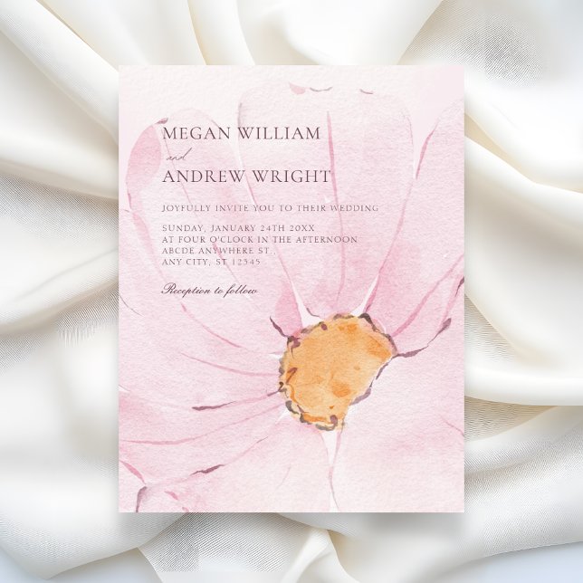 Pink aesthetic flower bloom wedding invitation (Creator Uploaded)