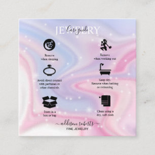 Pink Aesthetic Jewellery Care  Business Card