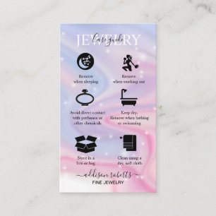Pink Aesthetic Jewellery Care Business Card