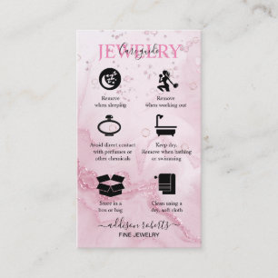 Pink Aesthetic Jewellery Care  Business Card