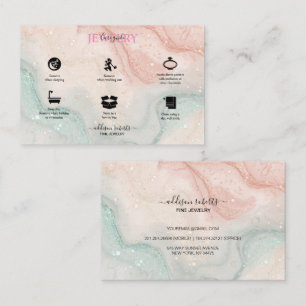 Pink Aesthetic Jewellery Care Square Business Card