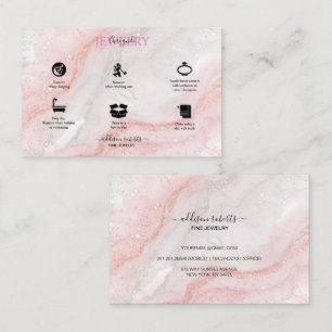 Pink Aesthetic Jewellery Care Square Business Card