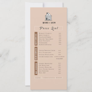 Pink Aesthetic Neutral Beauty Salon Price List 