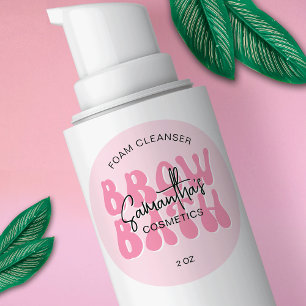 Pink Aesthetic Retro Brow Bath Eyebrows Shampoo Classic Round Sticker