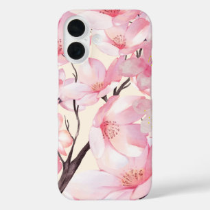 Pink Aesthetic Sakura Cherry Blossom Pink Flowers iPhone 16 Case