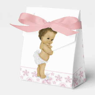 Pink African American Baby Girl Shower Favour Boxe Box
