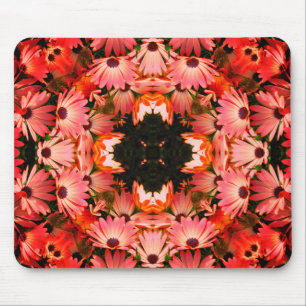 Pink African Daisies Abstract Floral Art Mouse Mat