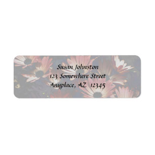Pink African Daisies Flower Address Label