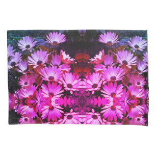 Pink African Daisy Flowers Abstract Art Pillowcase