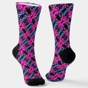 Pink African Daisy Flowers Abstract  Socks