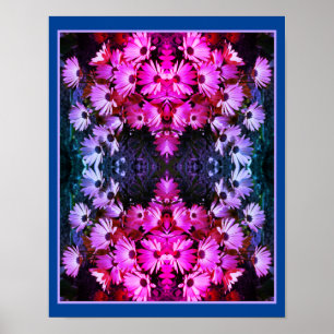 Pink African Daisy Flowers Mirror Abstract Tinted Poster