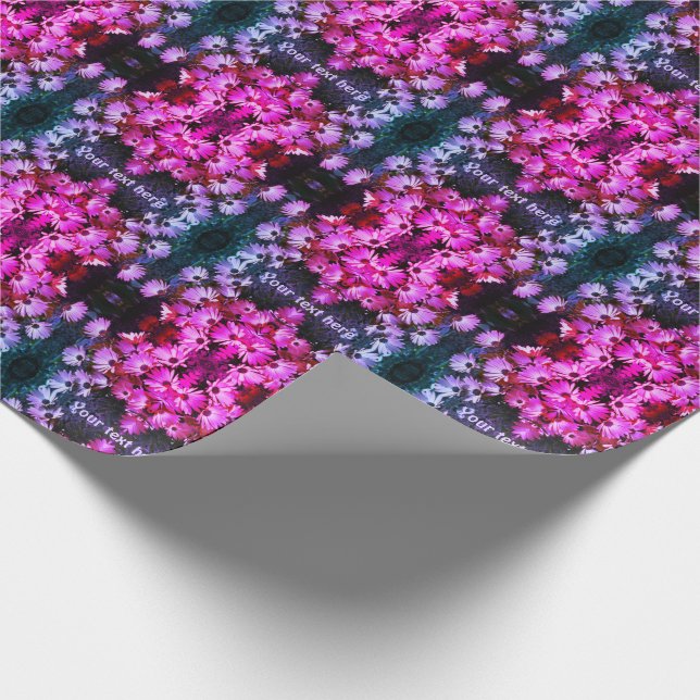 Pink African Daisy Flowers Tinted Personalised Wrapping Paper (Corner)