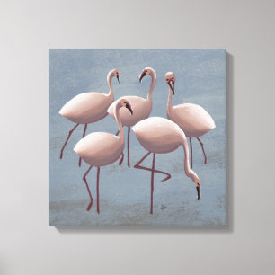 Pink African Flamingos from The Serengeti Canvas Print