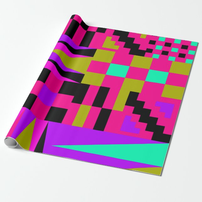Pink African Kente Wrapping Paper (Unrolled)