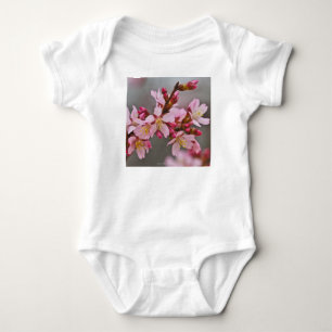 Pink Against A Grey Sky Japanese Cherry Blossoms Baby Bodysuit