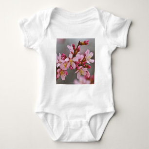 Pink Against A Grey Sky Japanese Cherry Blossoms Baby Bodysuit