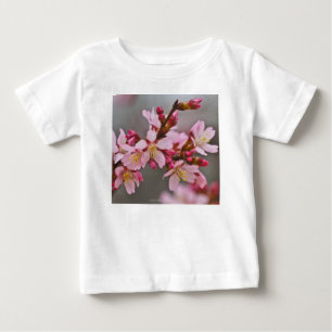 Pink Against A Grey Sky Japanese Cherry Blossoms Baby T-Shirt