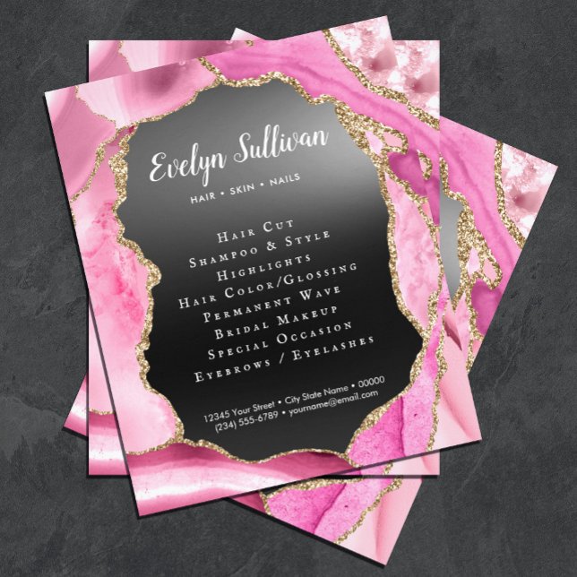 Pink Agate Black Foil Flyer (Creator Uploaded)