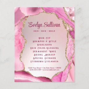 Pink Agate Faux Foil Flyer