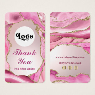Pink agate faux foil package insert