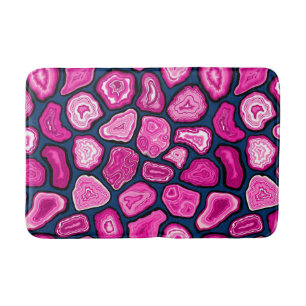 Pink agate slices bath mat