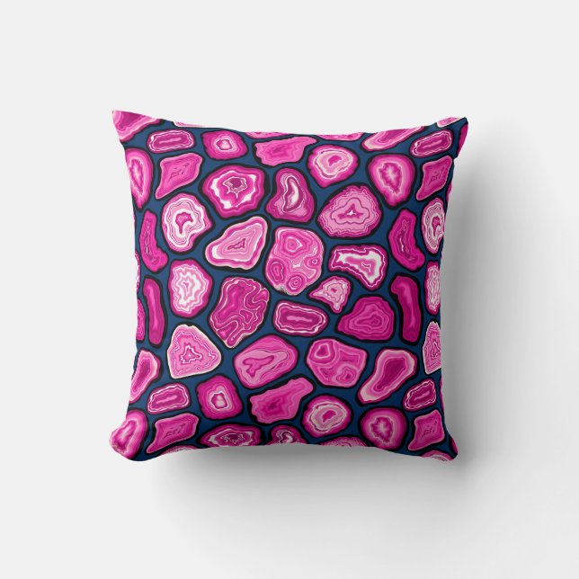 Pink agate slices cushion (Front)