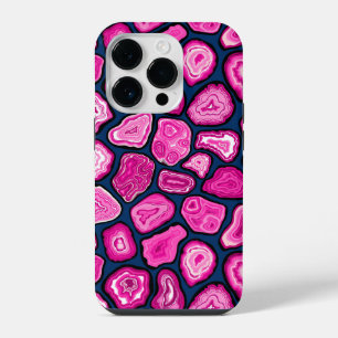 Pink agate slices iPhone 14 pro case