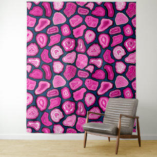 Pink agate slices tapestry
