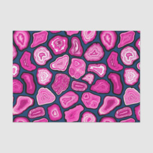 Pink agate slices tissue paper