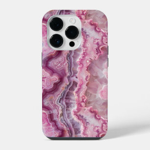 Pink Agate Stone Macro Photography iPhone 14 Pro Case