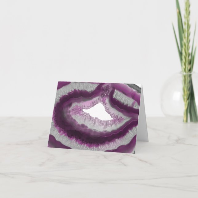 Pink Agate Thank You Note Card (Front)