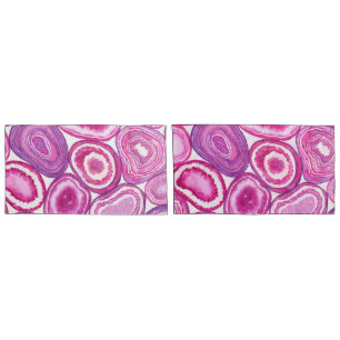 Pink agate watercolor pillowcase