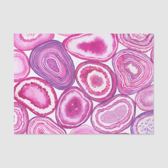 Pink agate watercolor tissue paper (Front)