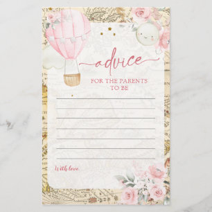 Pink Air Balloon Isn't she Onerderful Advice Card