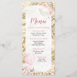 Pink Air Balloon Isn't she Onerderful Birthday Menu