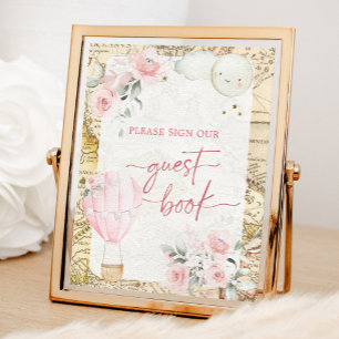 Pink Air Balloon Isn't she Onerderful Guest Book