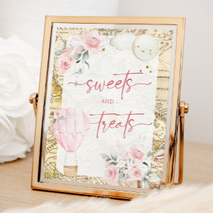 Pink Air Balloon Isn't she Onerderful Sweet Treats Poster