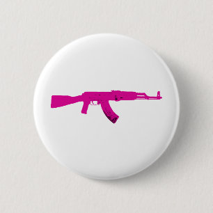 Pink AK-47 6 Cm Round Badge