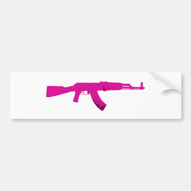 Pink AK-47 Bumper Sticker (Front)