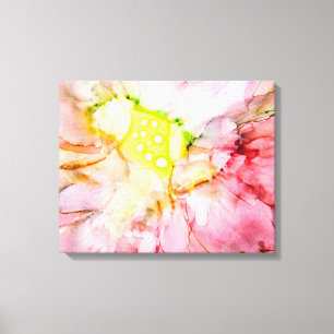Pink Alcohol Ink Abstract Flower Canvas Print