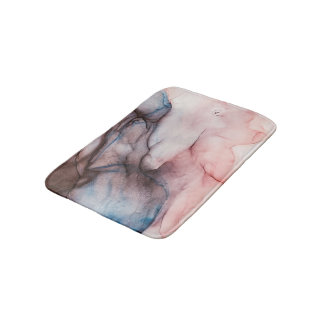 Pink alcohol ink bath mat