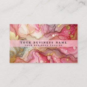 Pink Alcohol Ink Business Card